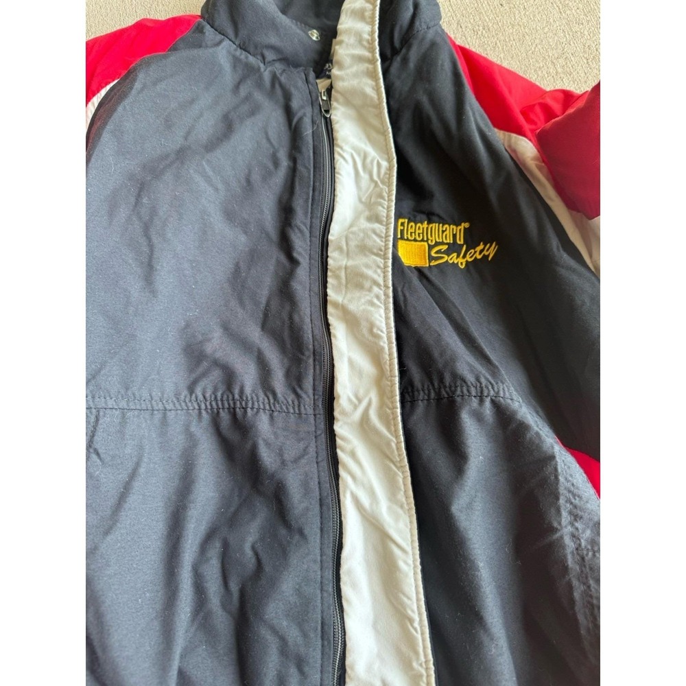 Vintage Holloway Jacket Mens M Black/Red Made in USA Bomber Fleetguard Safety - Picture 9 of 11